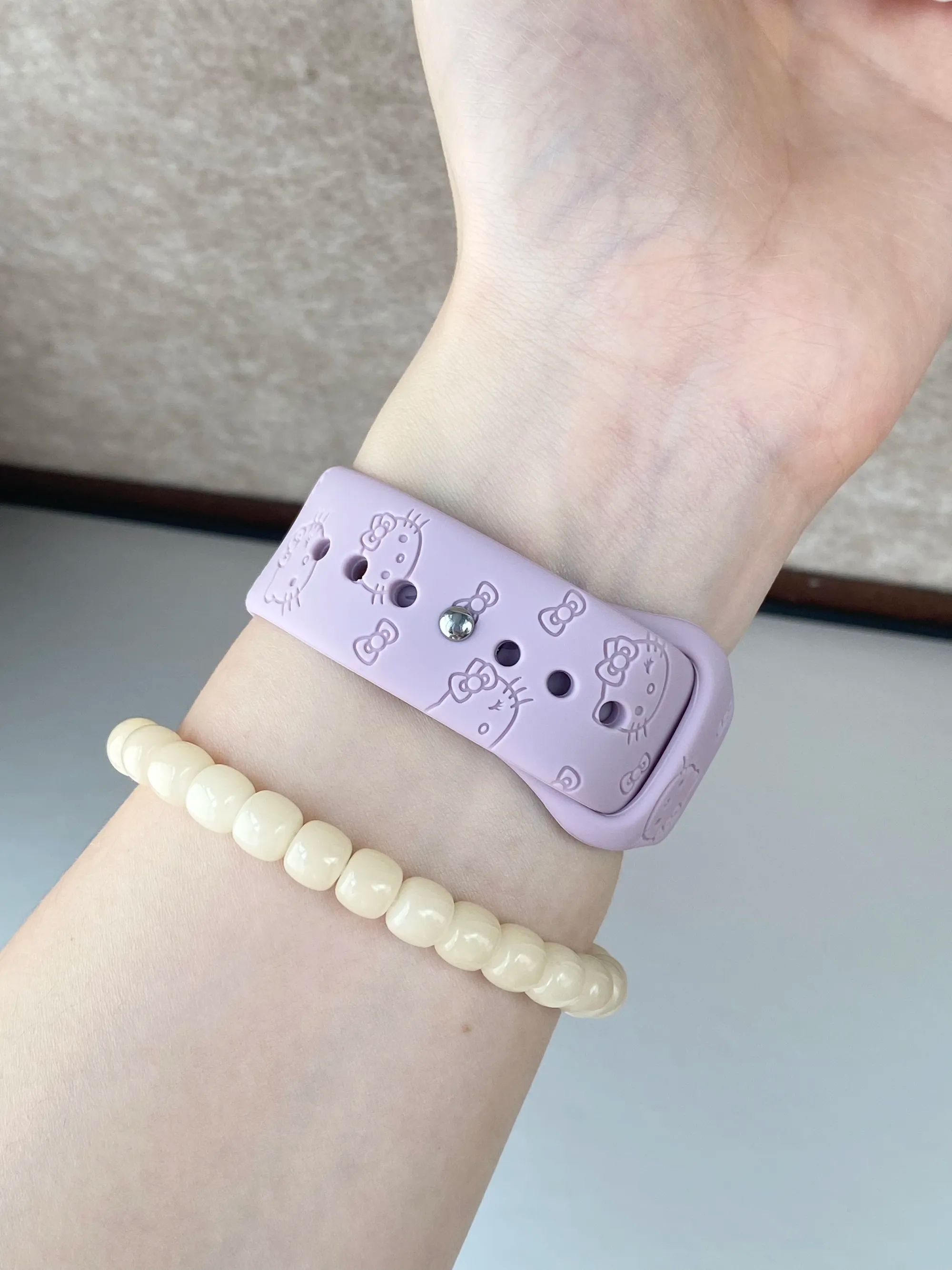 HK Silicone Watch Band for Apple Watch Series, Cute Adjustable Strap, Kawaii Replacement Wristband 01250826