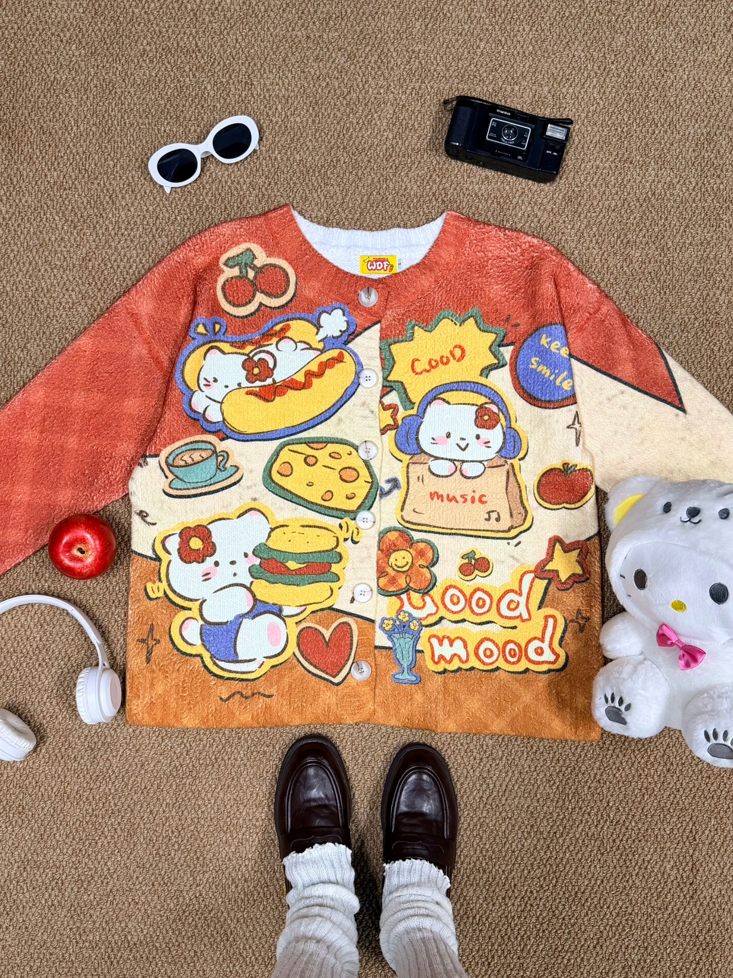 HK Soft Plush Winter Hoodie – Custom 2025 Cozy Hotdog & Burger Graphic Fuzzy Sweatshirt for Warm Winter Wear ( 01251203 )