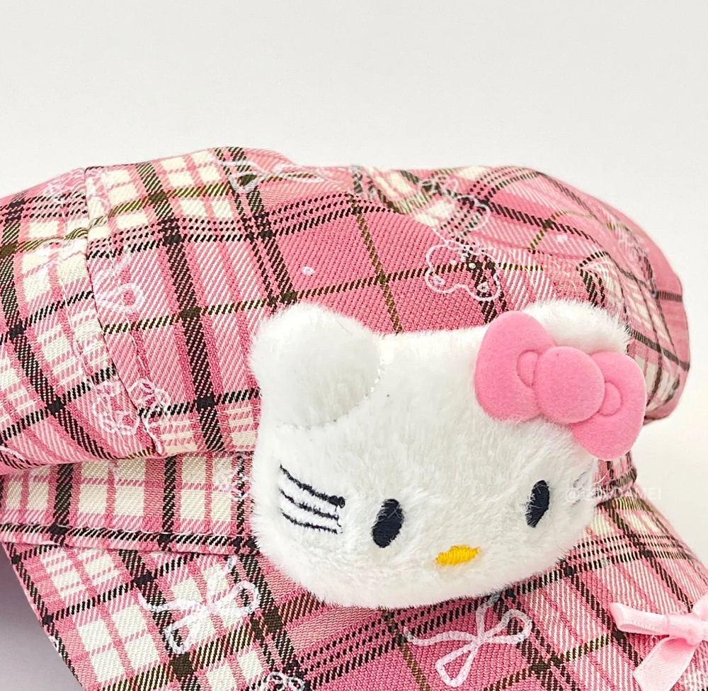 HK Octagon Beret Cap – Cute Pink Painter Hat with Retro Brim Style, Adjustable Fit (54–59cm)  01250715