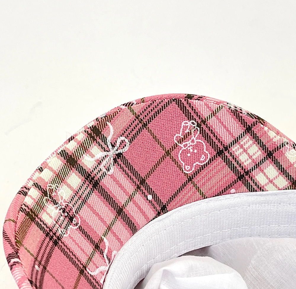 HK Octagon Beret Cap – Cute Pink Painter Hat with Retro Brim Style, Adjustable Fit (54–59cm)  01250715