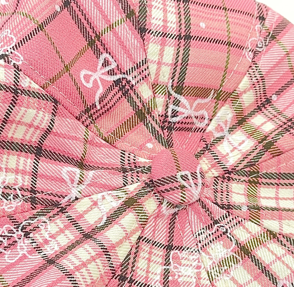 HK Octagon Beret Cap – Cute Pink Painter Hat with Retro Brim Style, Adjustable Fit (54–59cm)  01250715