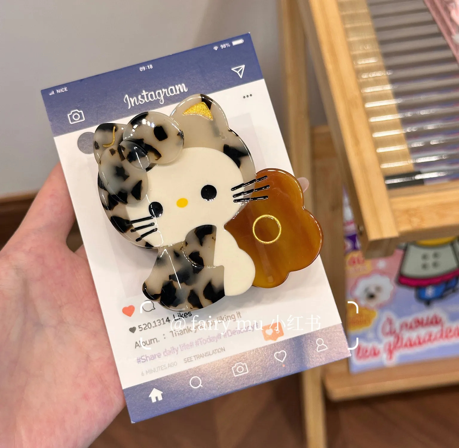 HK Acetate Claw Clip Set - Kawaii Half-Up Hair Claw, Side Hair Clip & Bow Accessories for Women