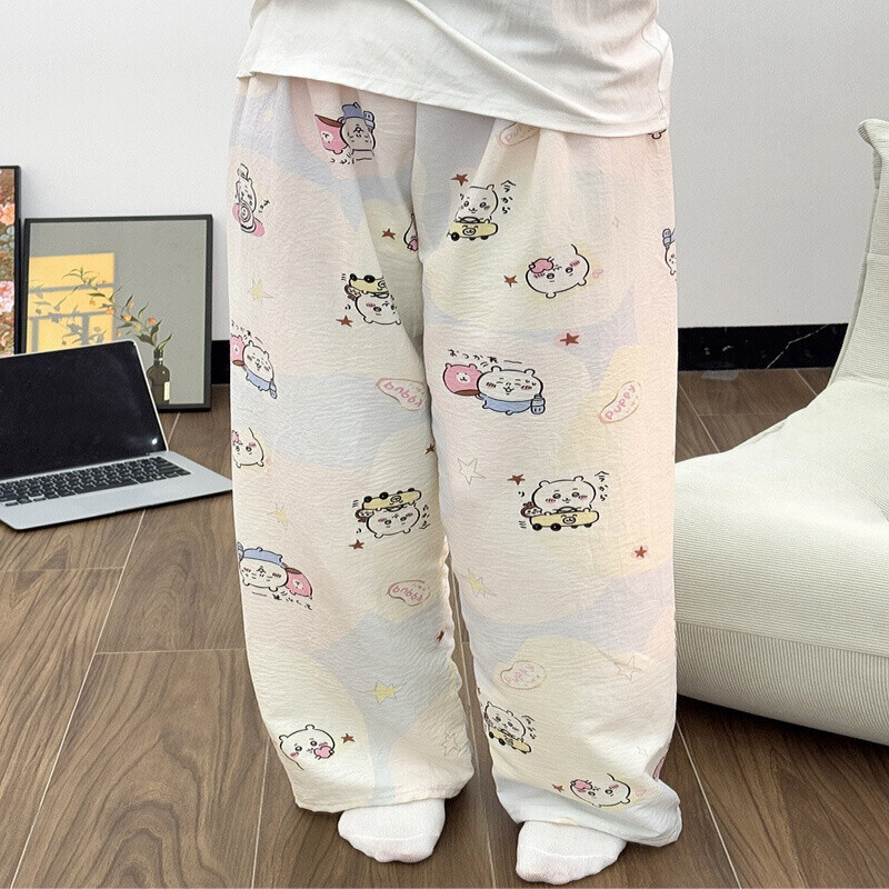 HK Dopamine Sleep Pants - Summer Lightweight Cotton Lounge Pants for Women 02250616