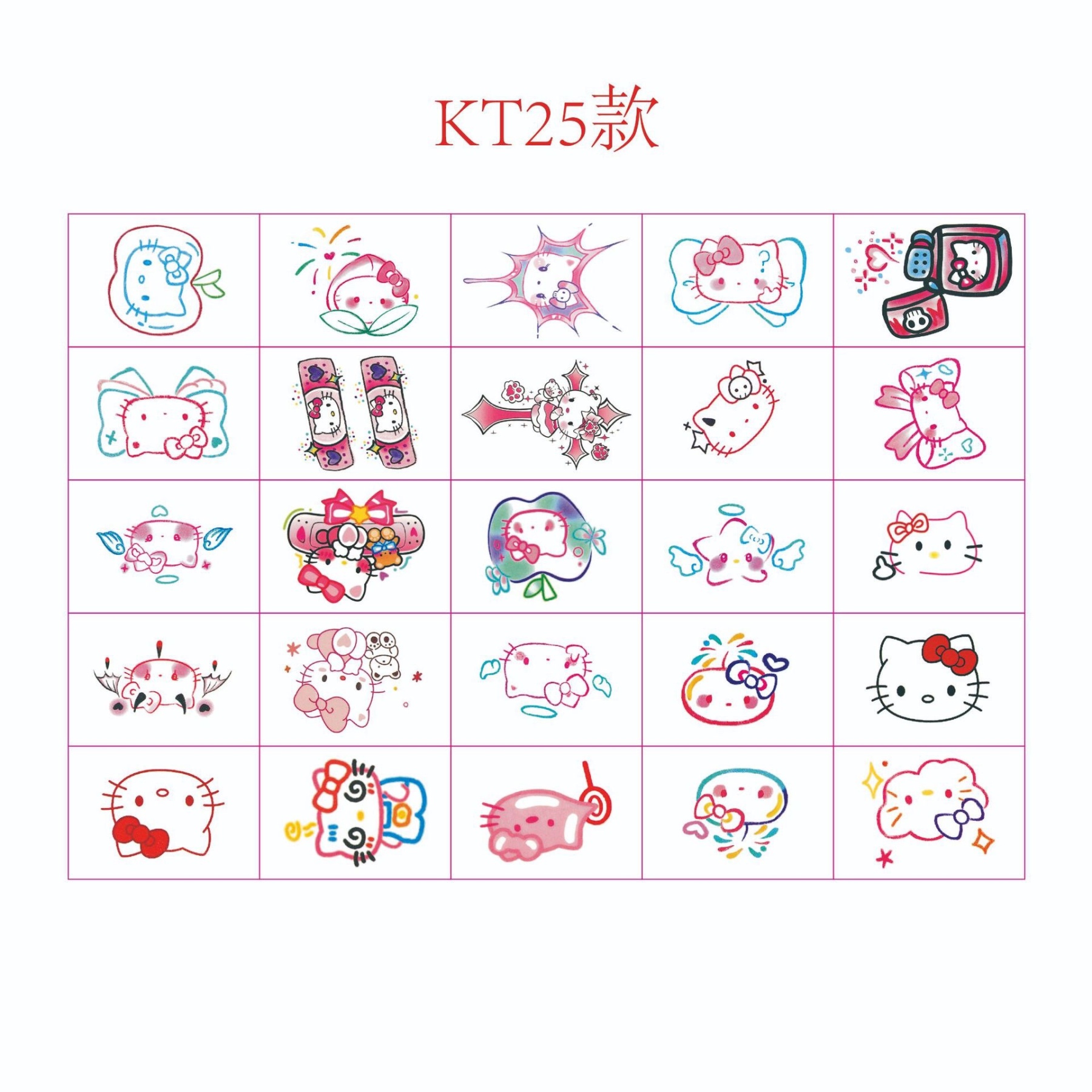 Kawaii Hello Kitty Tattoo Stickers