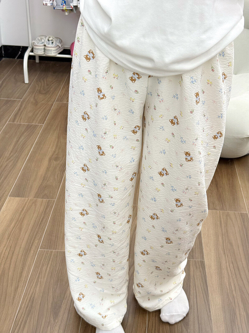 HK Dopamine Sleep Pants - Summer Lightweight Cotton Lounge Pants for Women 02250616