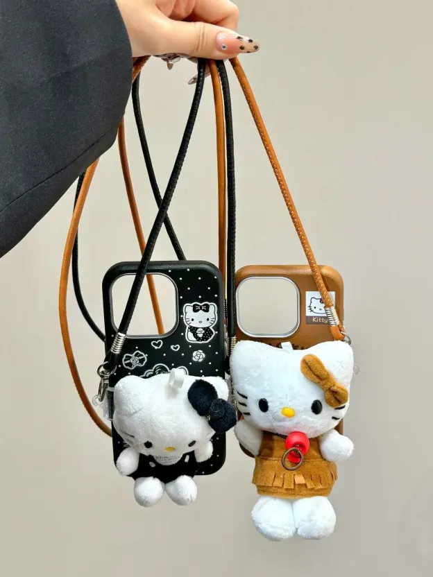 HK Plush Doll Strap iPhone Case – Cute & Functional Phone Cover