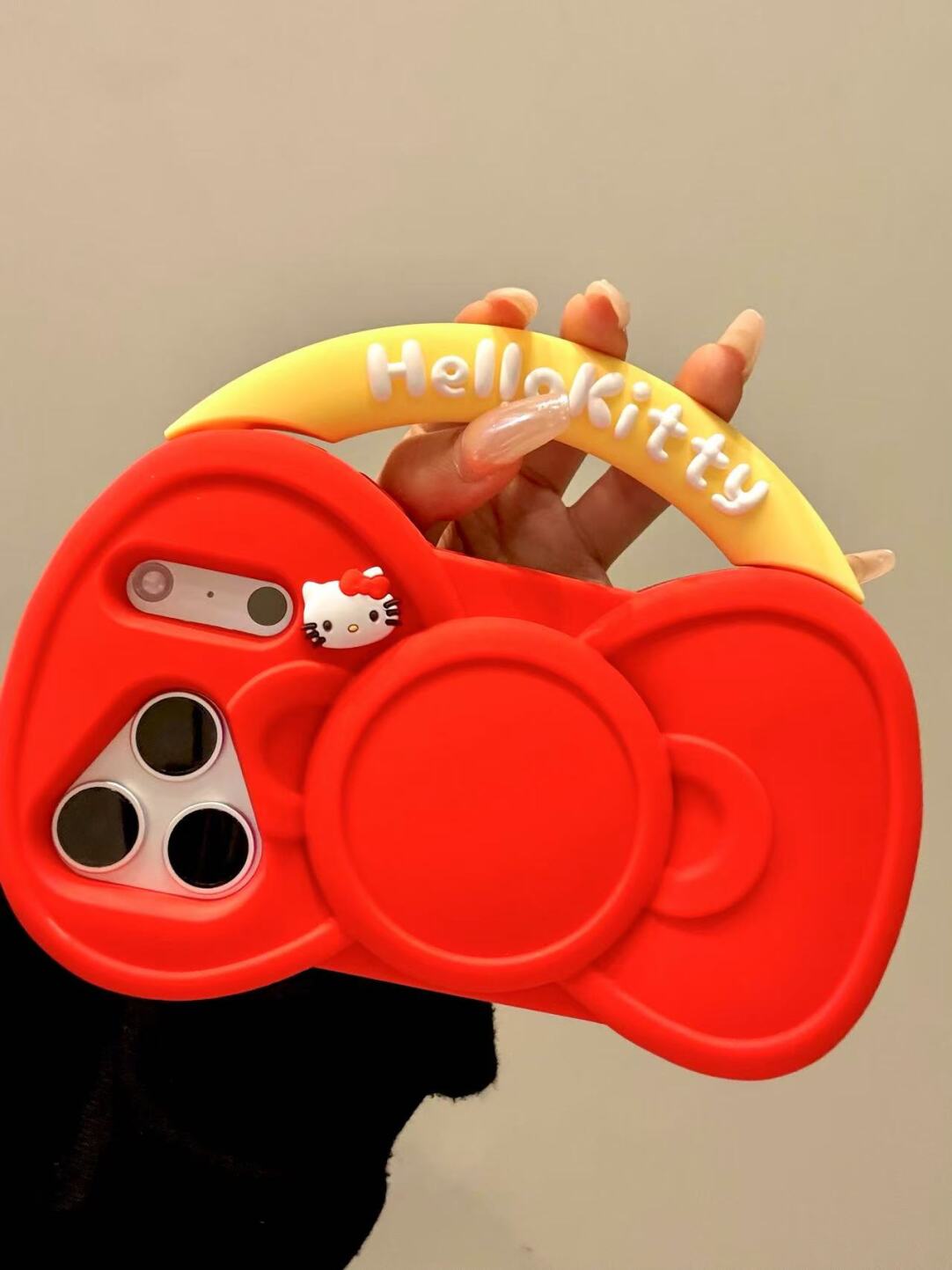 HK Red Bow Handbag Silicone iPhone Case 01251104, Cute Kawaii iPhone 13–17 Pro Max Case, Soft Protective Cover with Bow