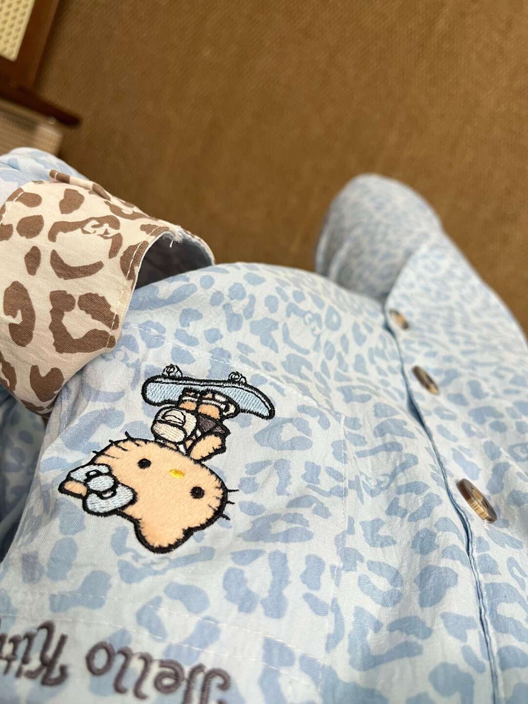 HK Leopard Print Pajamas Set for Women – Summer Short Sleeve Cute Loungewear