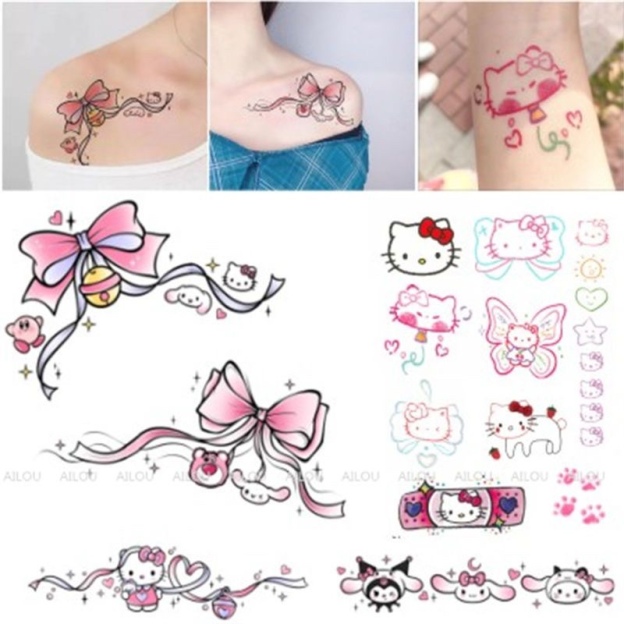 Hello Kitty Kawaii Tattoo Sticker
