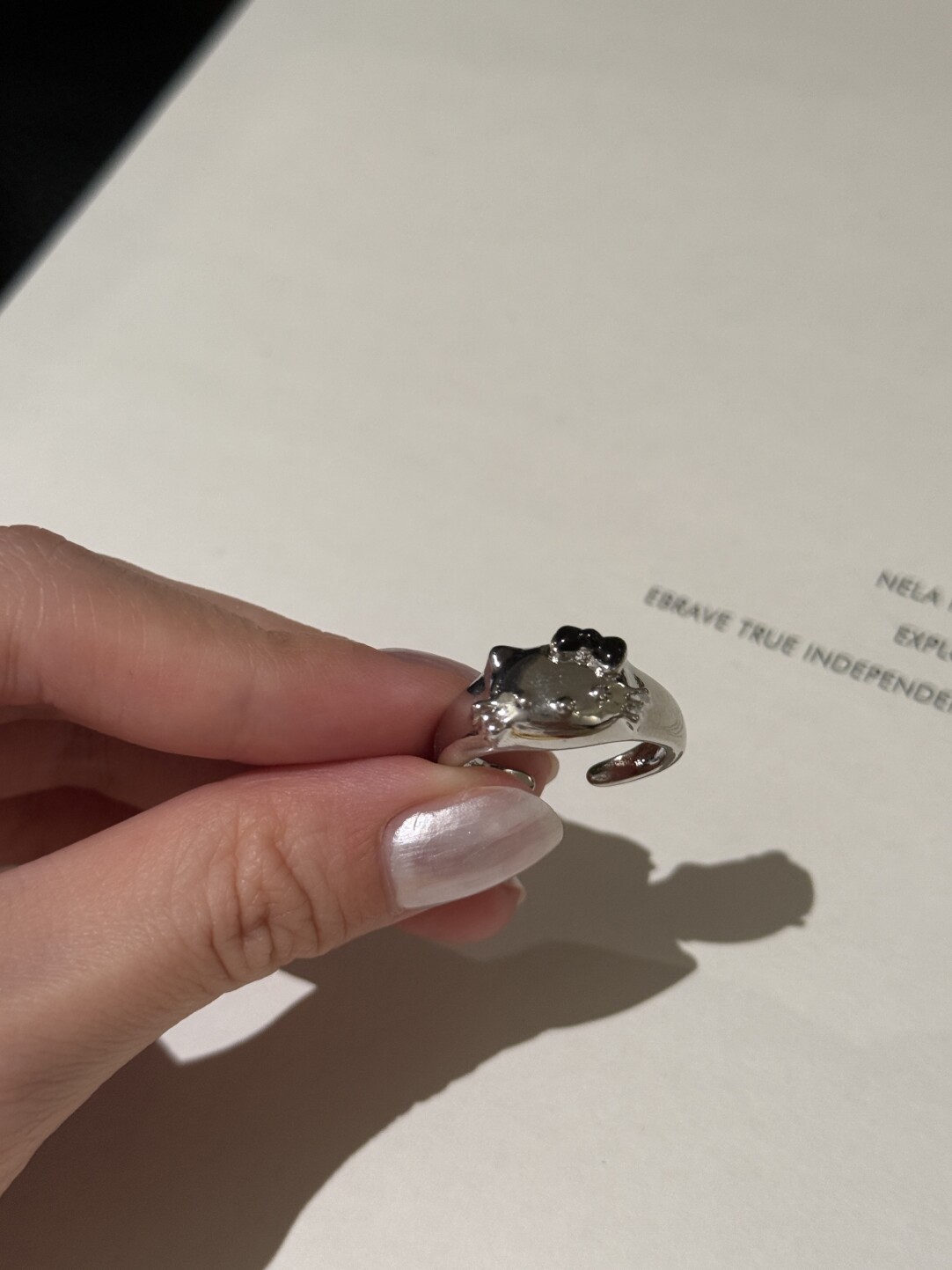 HELLO KITTY Pink Cat Adjustable Ring – Y2K Cartoon Style Open Band Ring in 4 Cu