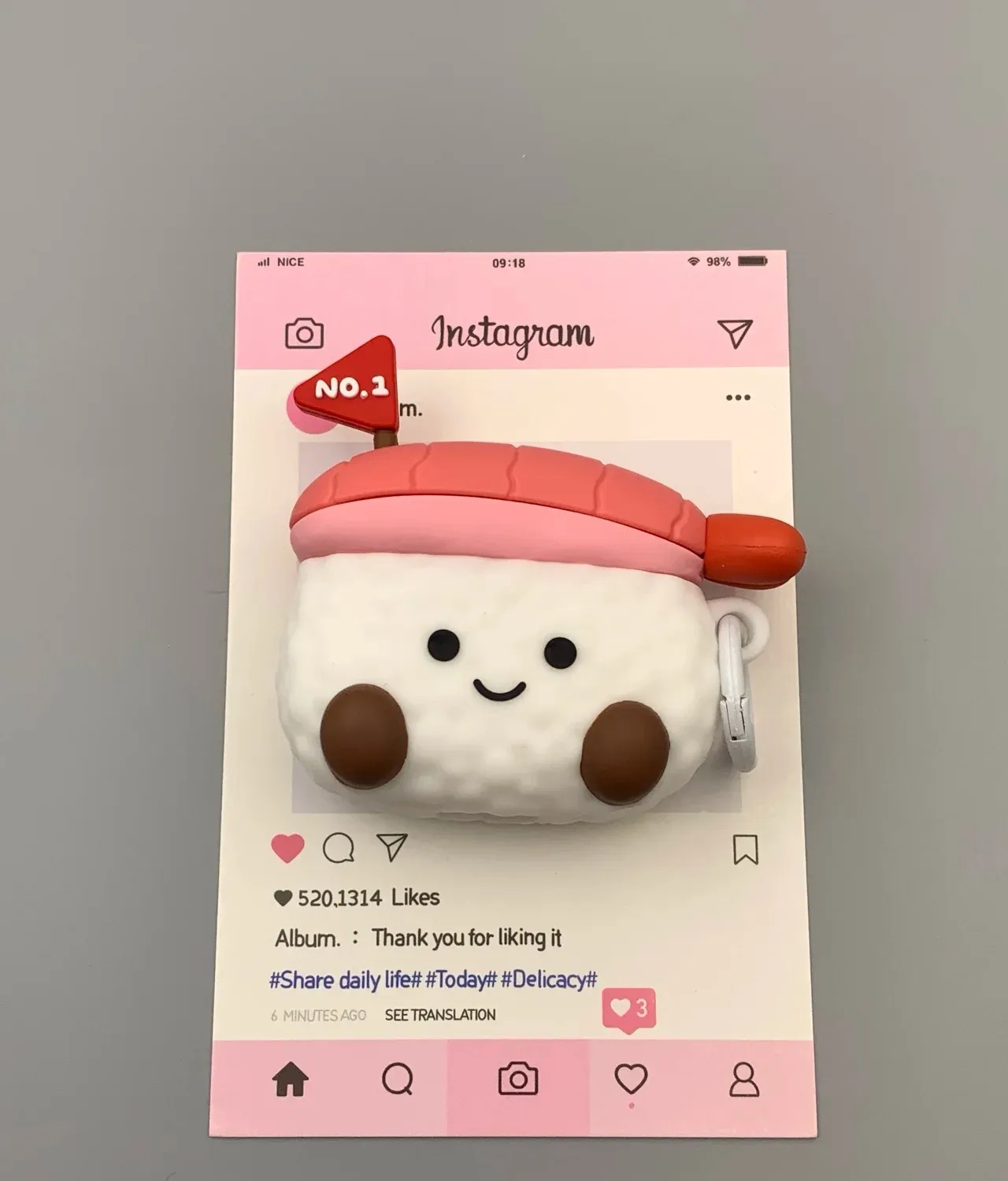 J-cat-inspired Sushi & Pretzel Silicone AirPods Case-cutelalaco