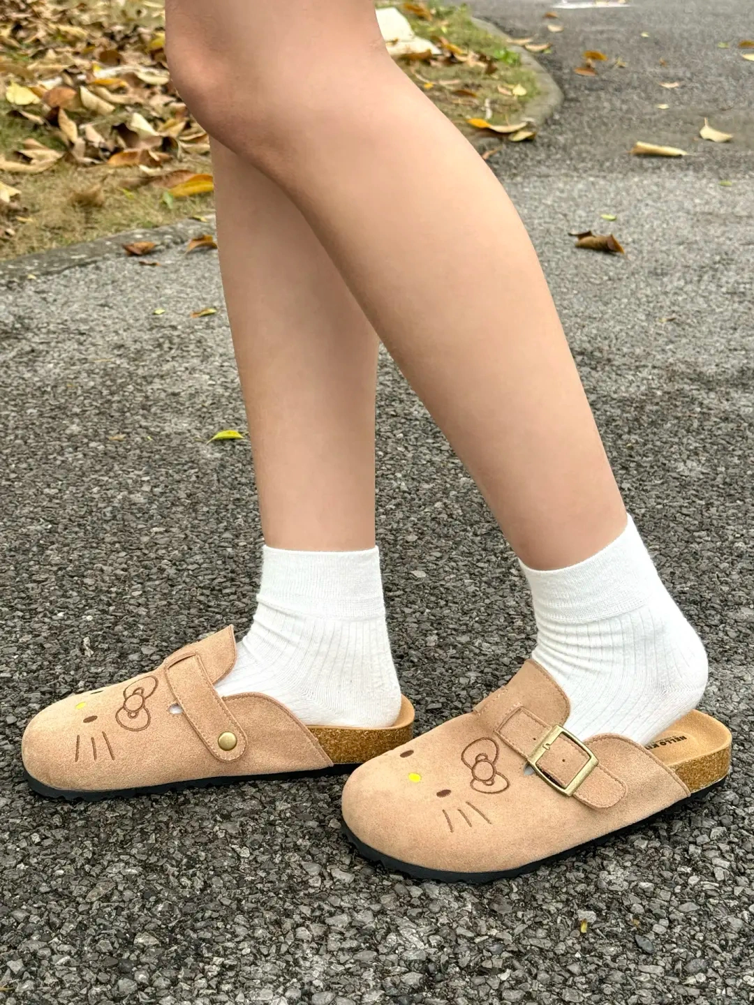 Tan HK Hawaii Birkenstocks Women’s Summer Slides | Anti-Slip Cork Sole, Retro Platform Sandals, Cute Cartoon Dorm Room Footwear 01250303