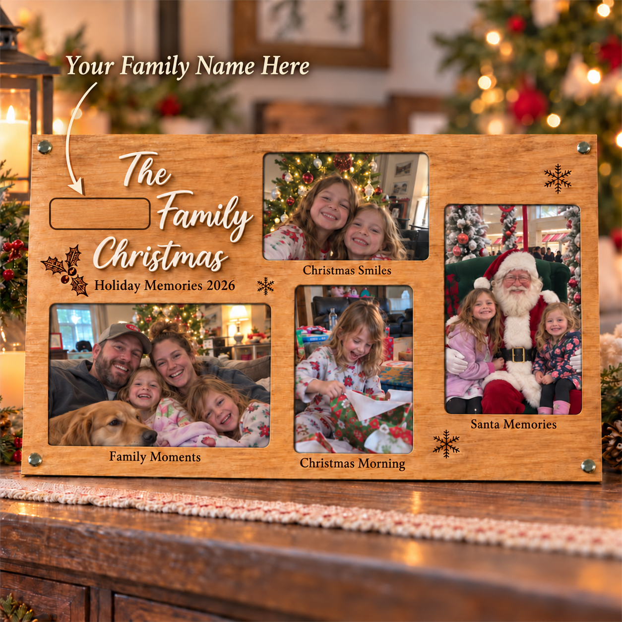🎄Personalized Family Christmas Photo Frame  | Custom Family Name Holiday Memory Keepsake