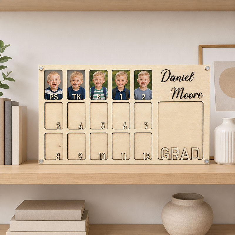 🎓Personalized School Years Photo Frame | Preschool to Graduation Memory Keepsake with Custom Name & Class Year