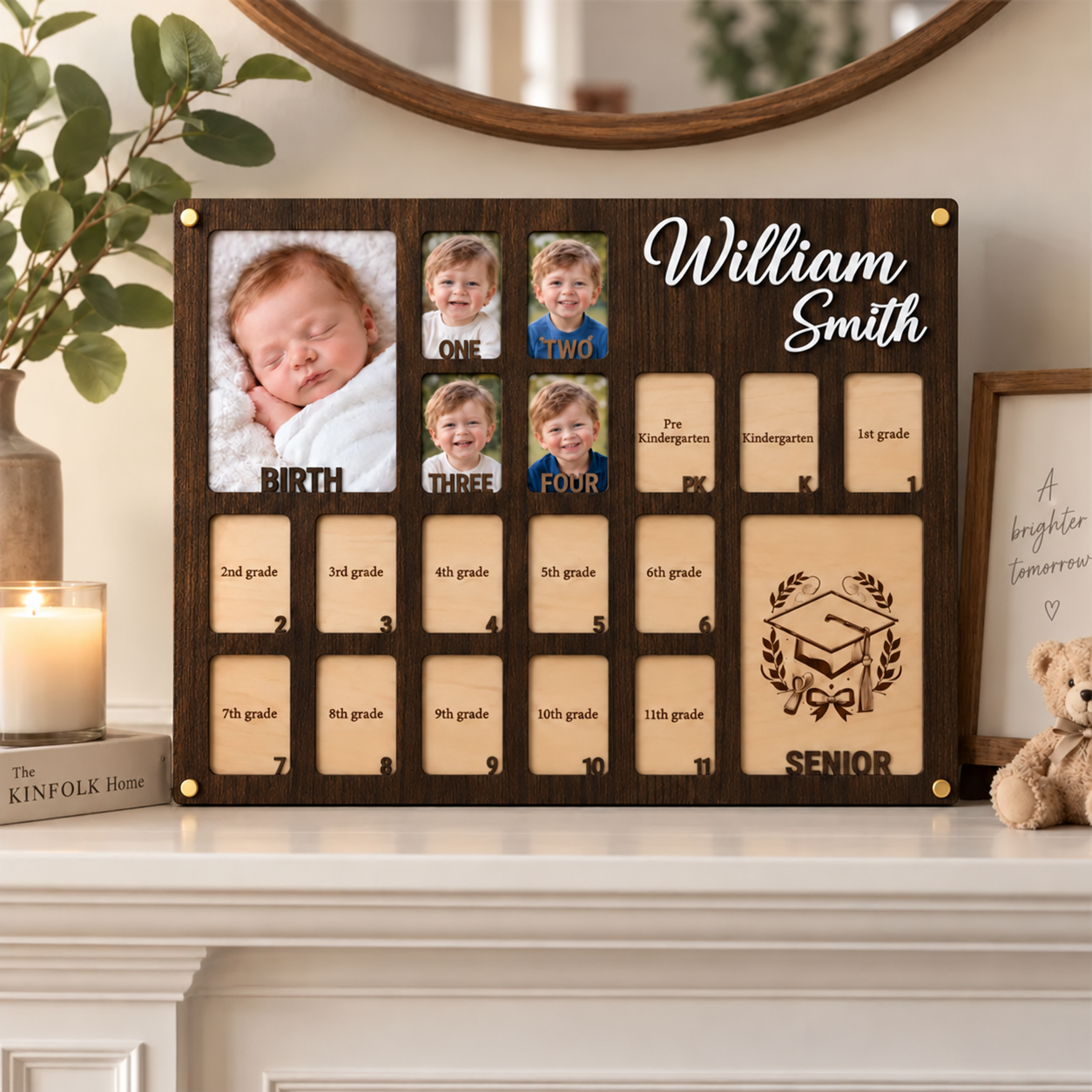 🎓Personalized Birth to Graduation Photo Frame | Custom Name  Baby & School Years Growth Keepsake