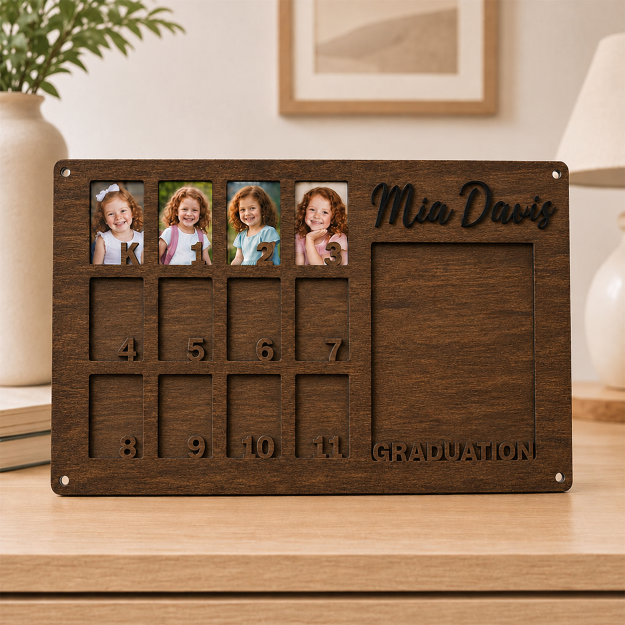 ✨Personalized K-11 Graduation Photo Frame | Custom Name School Years Memory Board