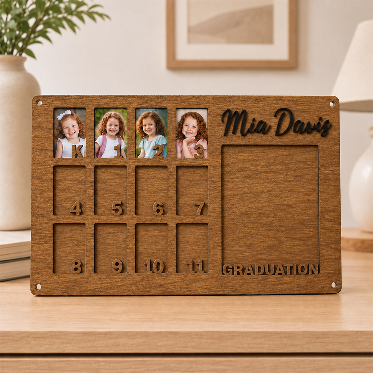 ✨Personalized K-11 Graduation Photo Frame | Custom Name School Years Memory Board