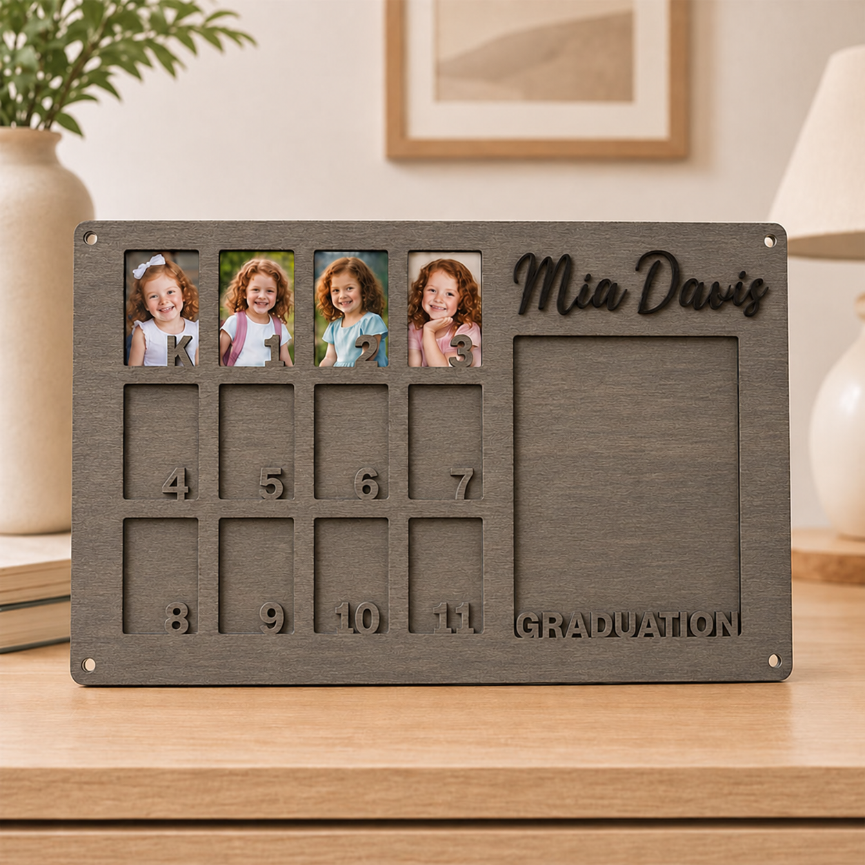 ✨Personalized K-11 Graduation Photo Frame | Custom Name School Years Memory Board