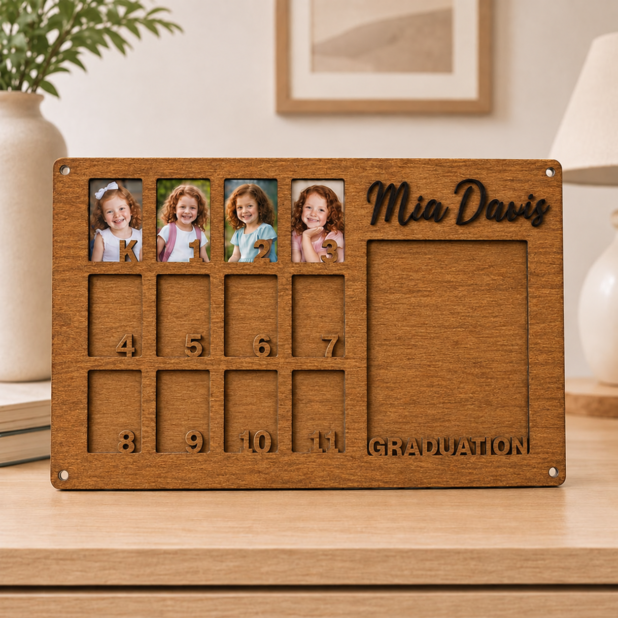 ✨Personalized K-11 Graduation Photo Frame | Custom Name School Years Memory Board