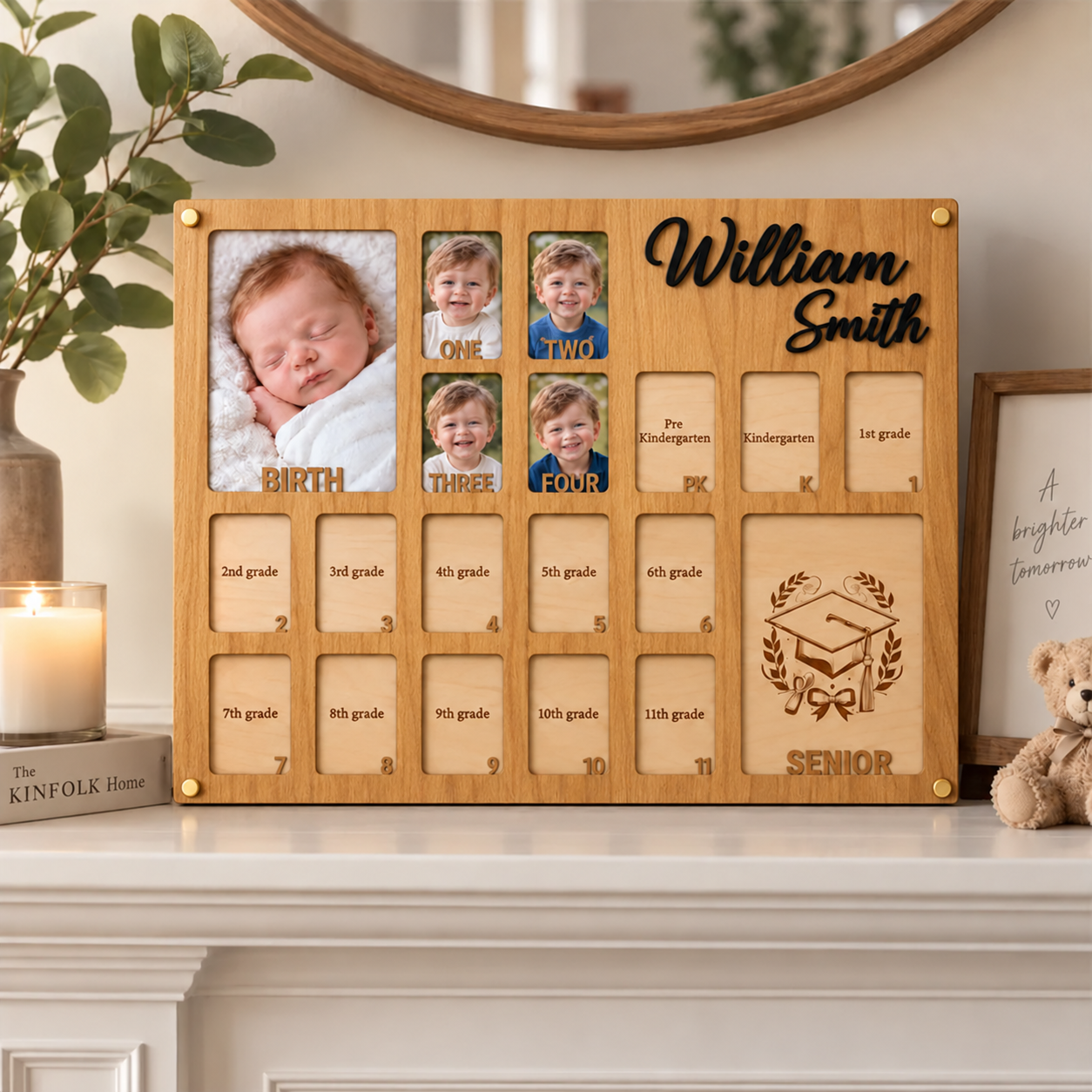 🎓Personalized Birth to Graduation Photo Frame | Custom Name  Baby & School Years Growth Keepsake