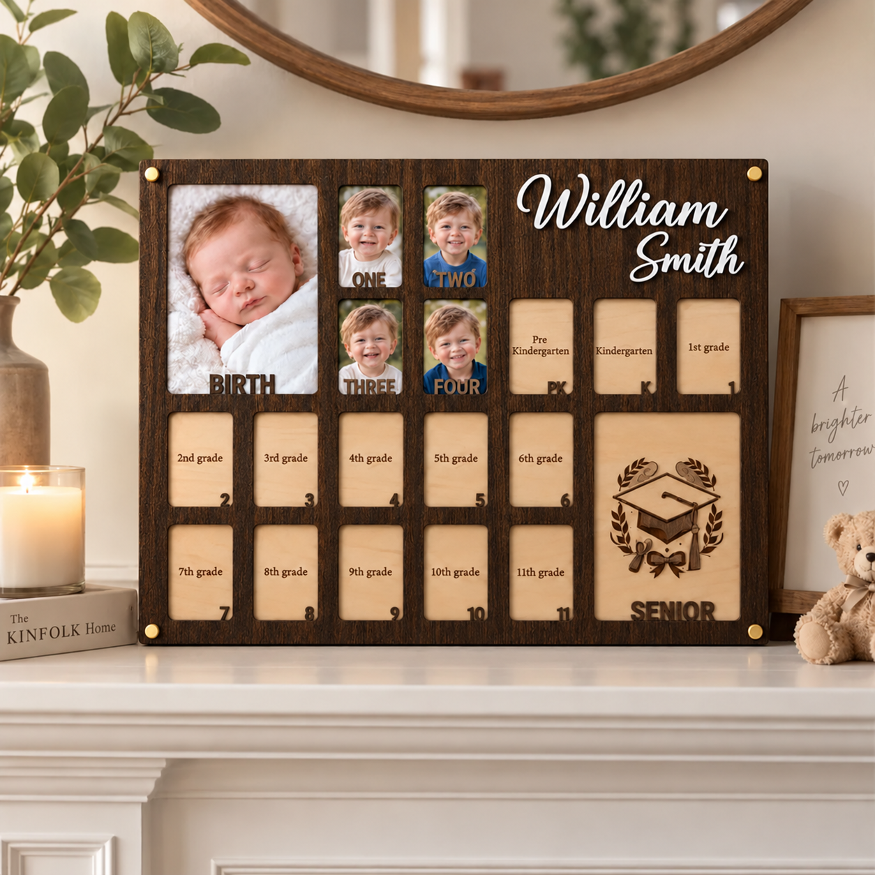 🎓Personalized Birth to Graduation Photo Frame | Custom Name  Baby & School Years Growth Keepsake