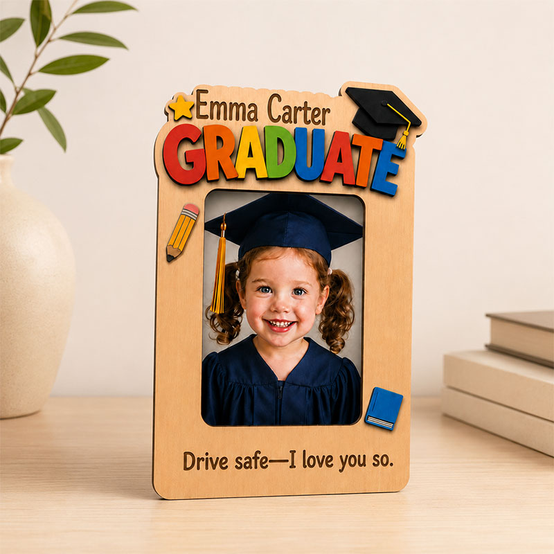 🚗Personalized Preschool Graduation Car Visor Photo Frame | Kindergarten-Bound Keepsake with Custom Name