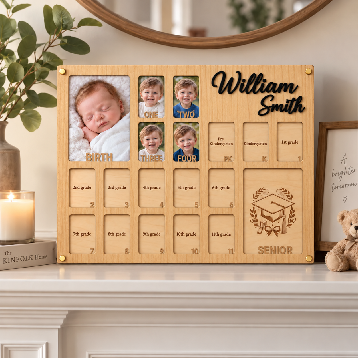 🎓Personalized Birth to Graduation Photo Frame | Custom Name  Baby & School Years Growth Keepsake