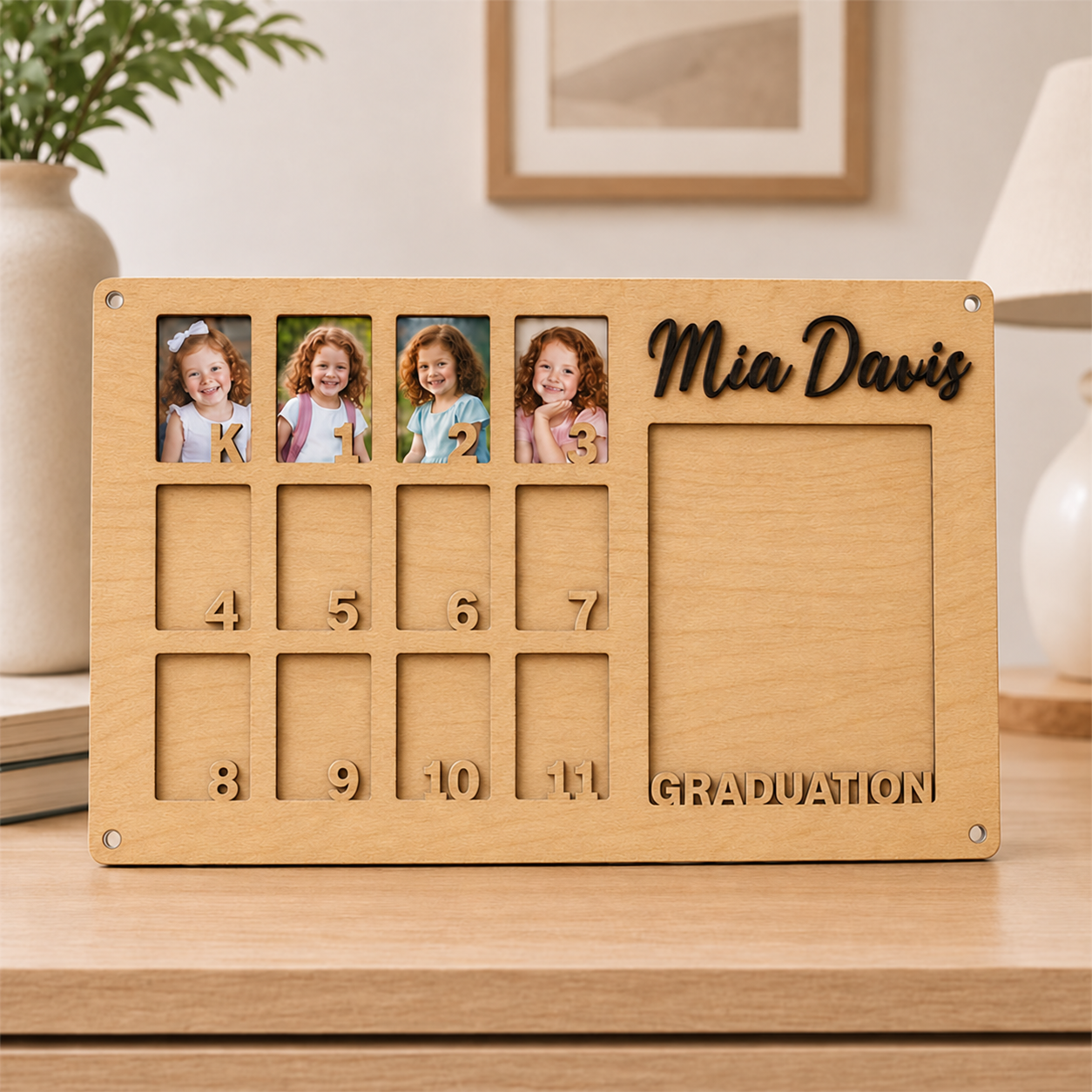 ✨Personalized K-11 Graduation Photo Frame | Custom Name School Years Memory Board