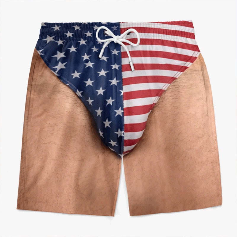 🔥Last Day 60% OFF🌟Custom Funny Patriotic Men Swim Trunks