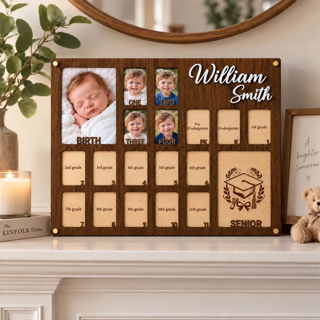🎓Personalized Birth to Graduation Photo Frame | Custom Name  Baby & School Years Growth Keepsake