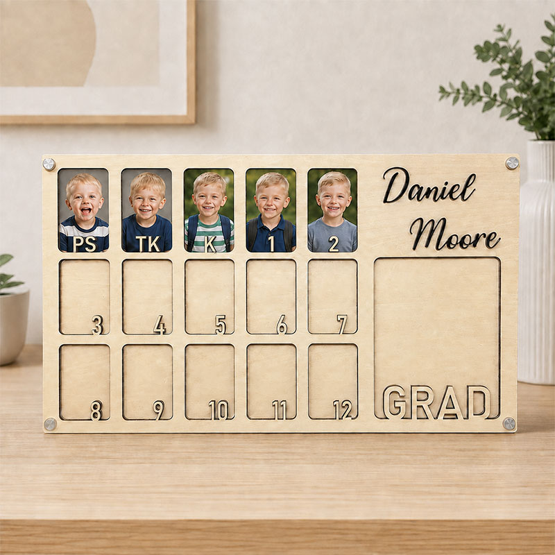 🎓Personalized School Years Photo Frame | Preschool to Graduation Memory Keepsake with Custom Name & Class Year