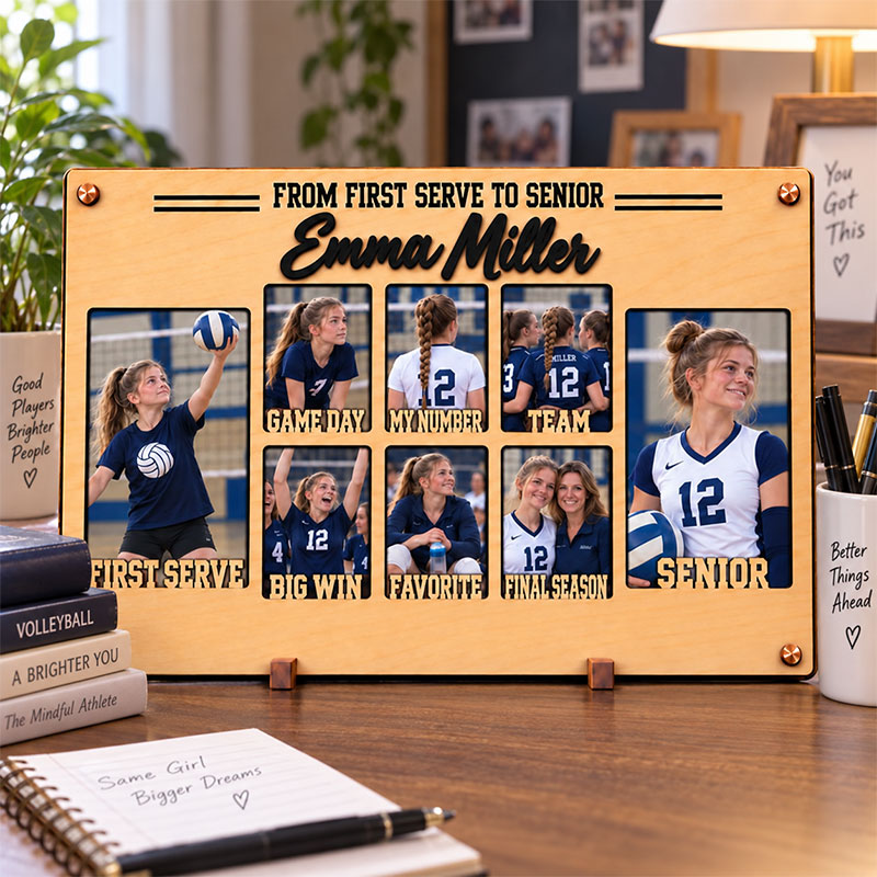 🏐Personalized Volleyball Senior Photo Frame | From First Serve to Senior Custom Athlete Memory Collage