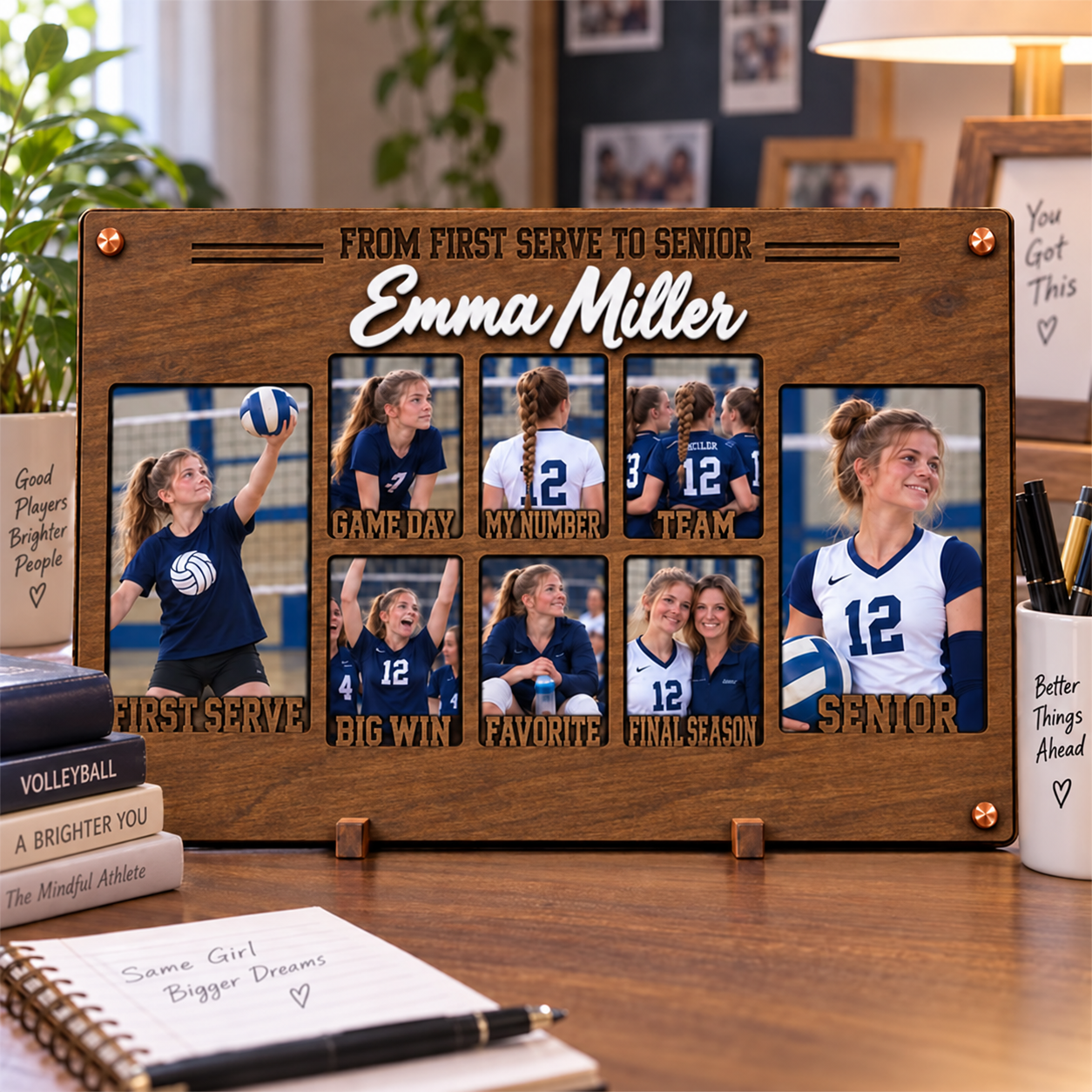 🏐Personalized Volleyball Senior Photo Frame | From First Serve to Senior Custom Athlete Memory Collage