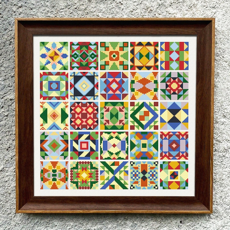 Tiles Quilt Cross Stitch DIY Kit
