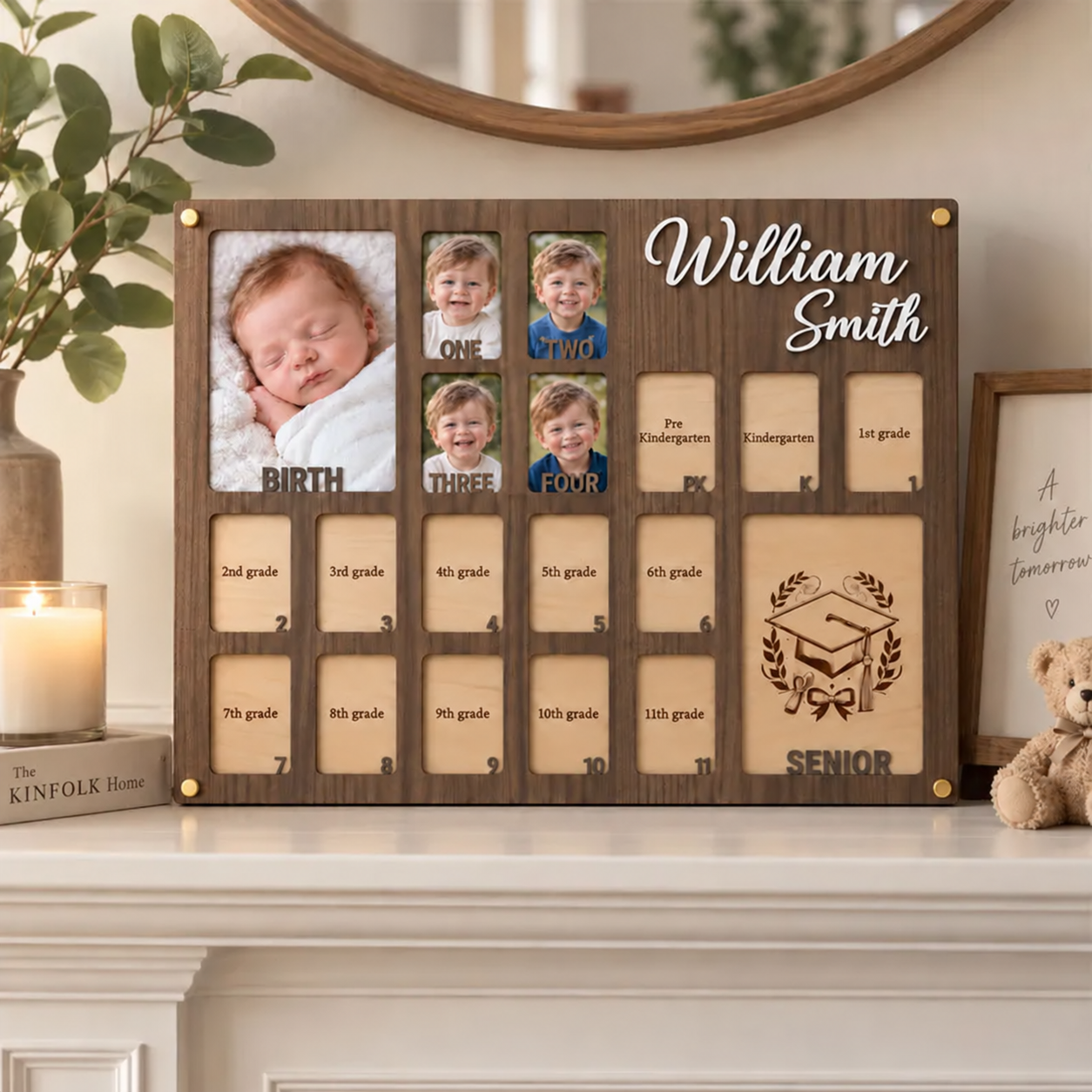🎓Personalized Birth to Graduation Photo Frame | Custom Name  Baby & School Years Growth Keepsake