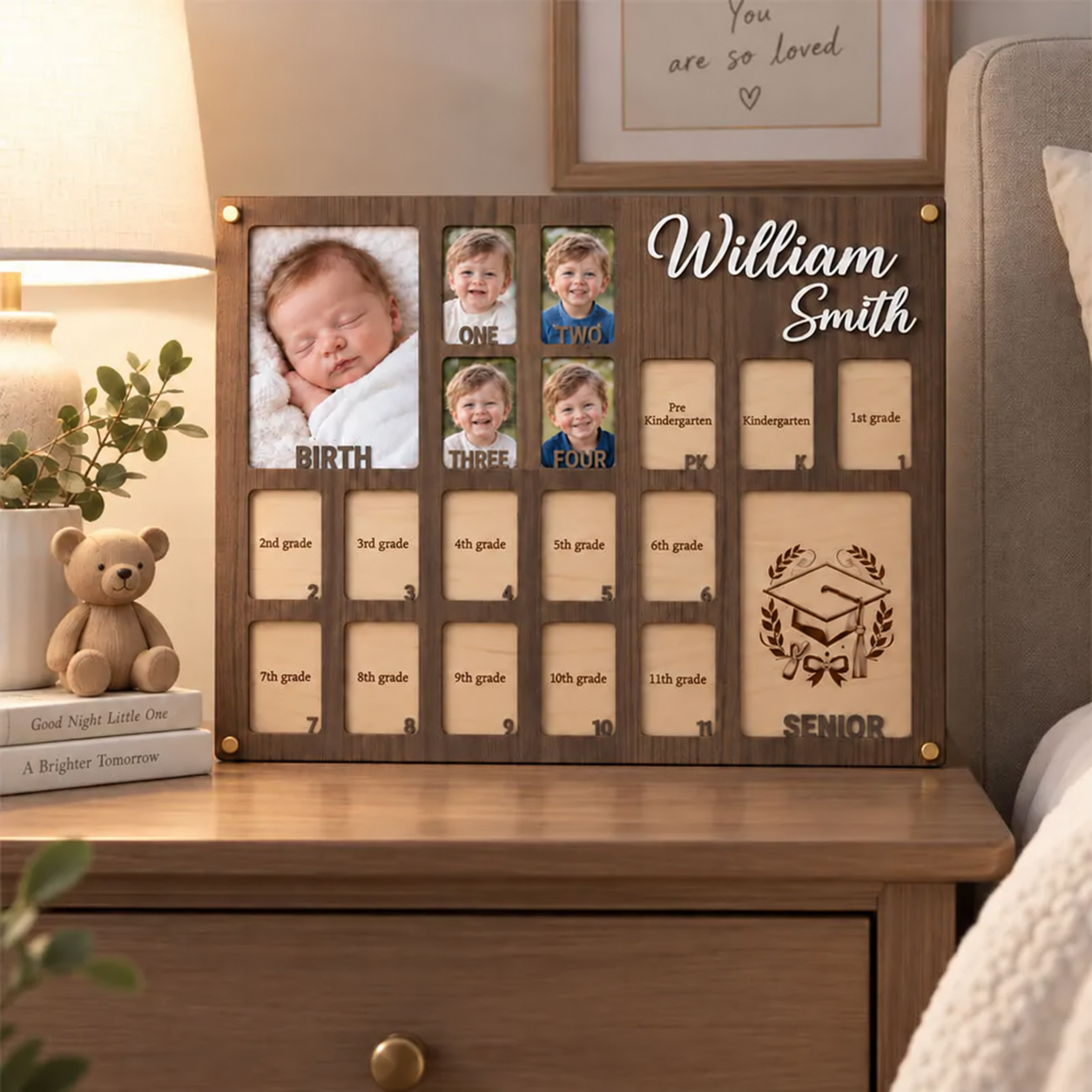 🎓Personalized Birth to Graduation Photo Frame | Custom Name  Baby & School Years Growth Keepsake