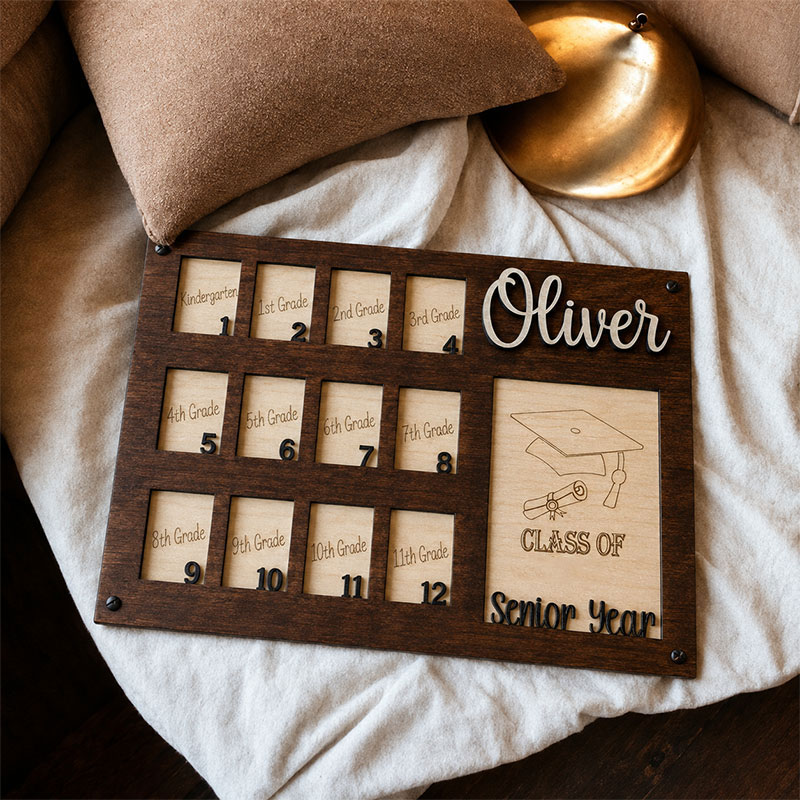 📸 Personalized K–12 School Years Photo Frame  |  Kindergarten to Senior Graduation Keepsake