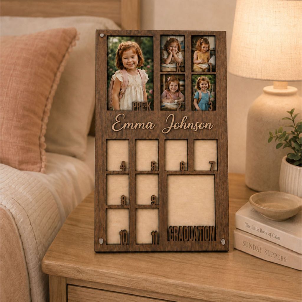 🏫Personalized School Years Photo Frame  |  Custom Name Memory Display from Pre-K to Graduation