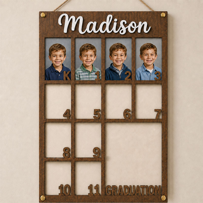 🎓 Personalized School Years Photo Frame  | Kindergarten to Graduation Wall Display