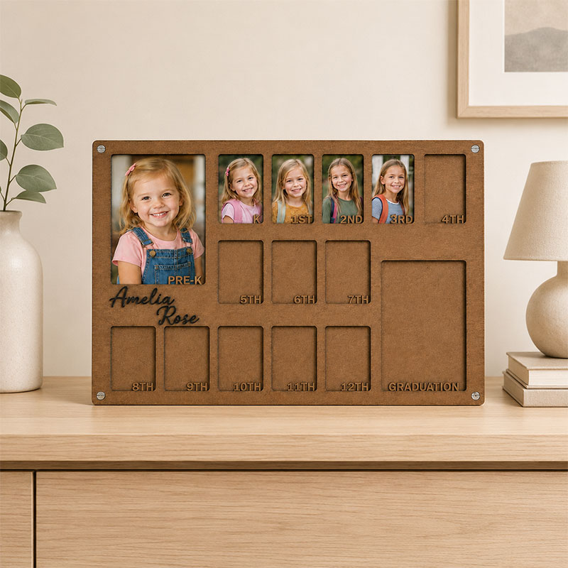 📸Personalized School Years Photo Frame | Pre-K to Graduation Kids Growth Memory Frame, Custom Name Keepsake