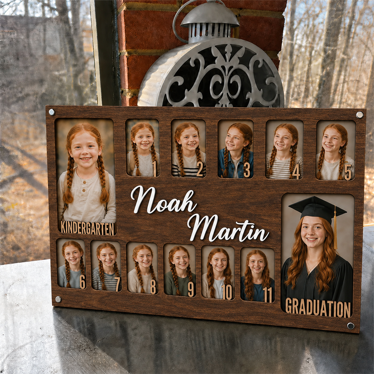 📚 Personalized School Years Photo Frame  |  Custom Name Wooden Childhood Keepsake
