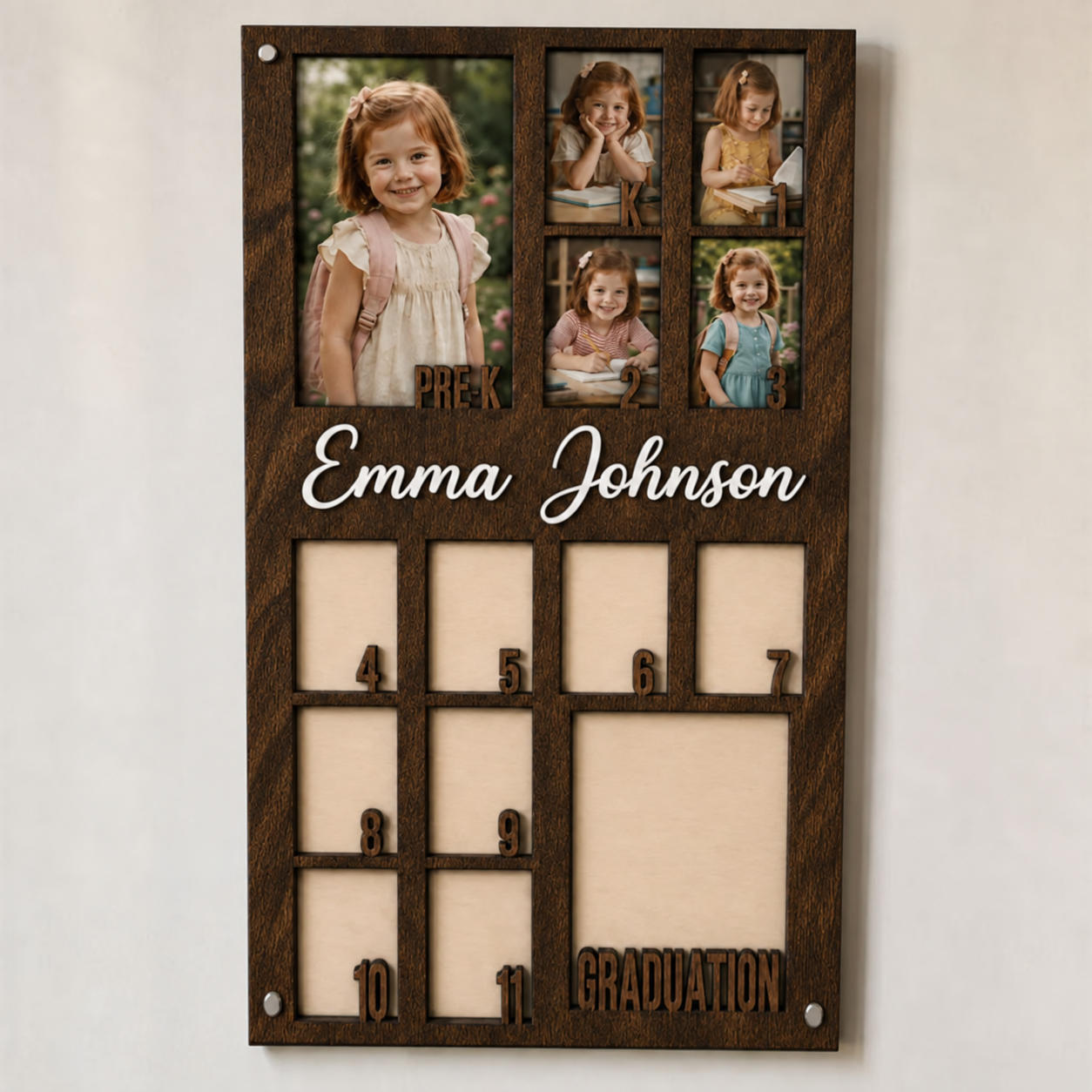 🏫Personalized School Years Photo Frame  |  Custom Name Memory Display from Pre-K to Graduation