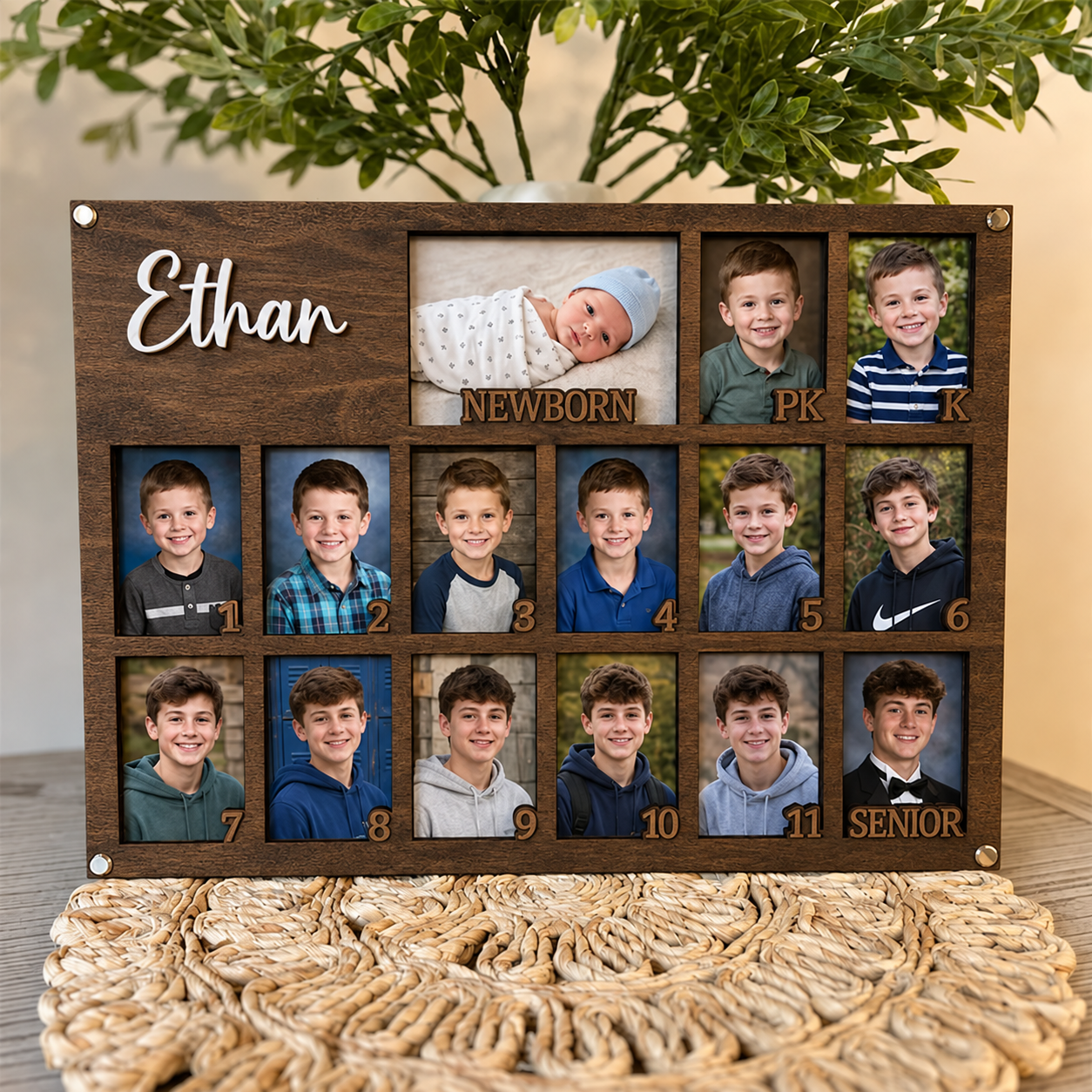 🌟 Personalized School Years Photo Frame | Newborn to Senior Graduation Keepsake