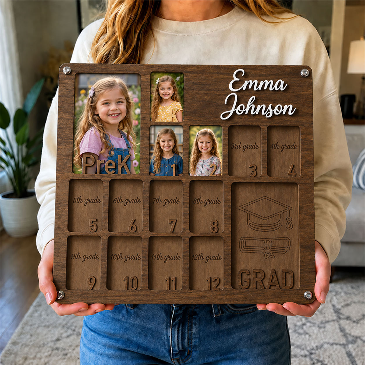 🎓 Personalized School Years Photo Frame  |  Pre-K to Graduation Picture Display