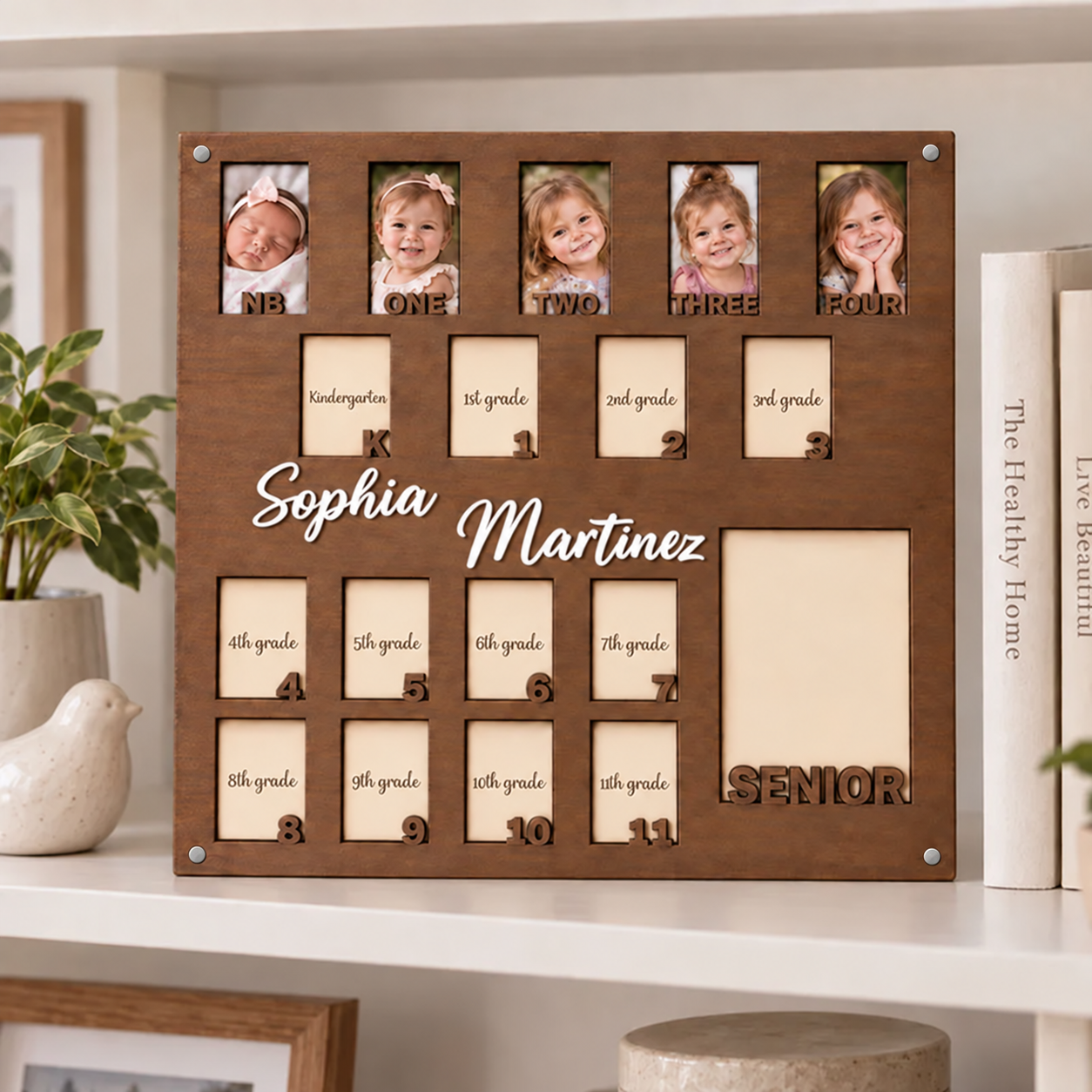 🌟Personalized Birth to Senior Year Photo Frame | Custom Name  Childhood Growth Keepsake