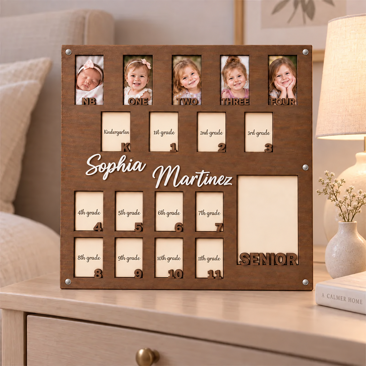 🌟Personalized Birth to Senior Year Photo Frame | Custom Name  Childhood Growth Keepsake