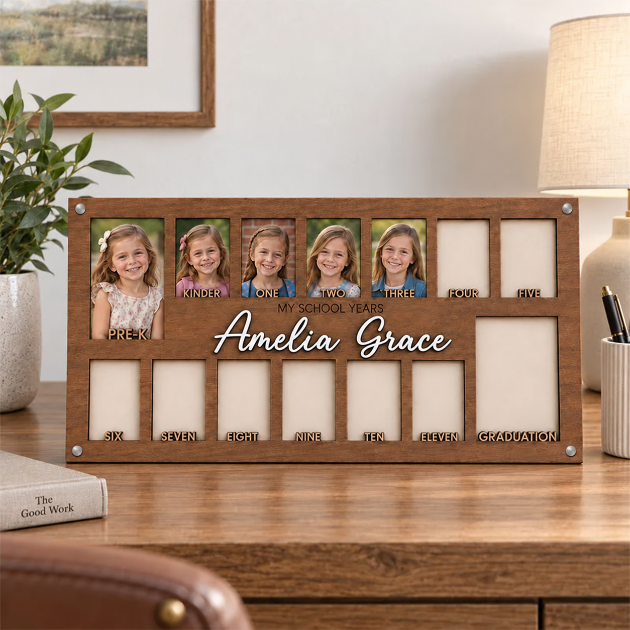 🌱Personalized School Years Photo Frame | Pre-K to Graduation Keepsake for Kids