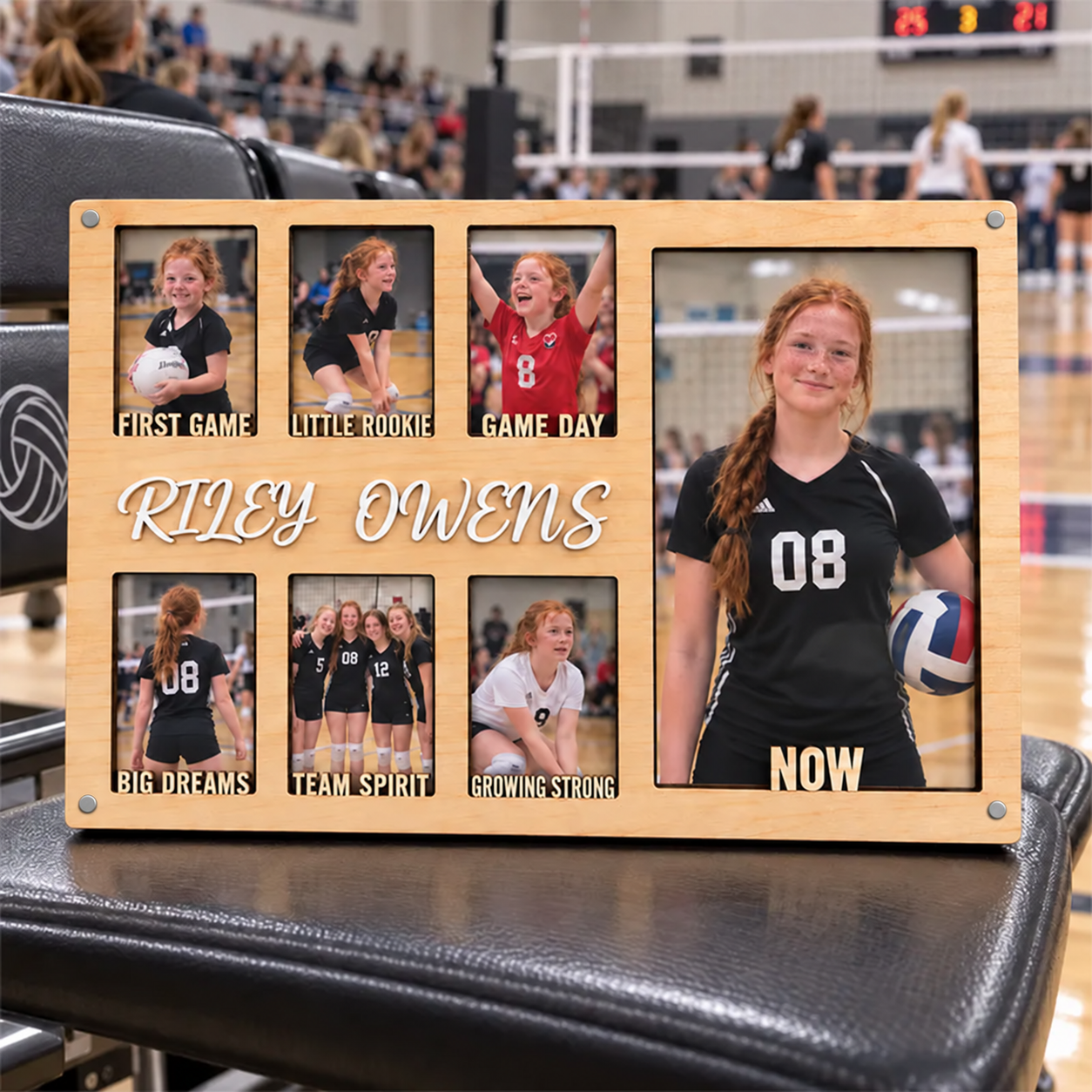 🏐 Personalized Volleyball Growth Photo Frame | Custom From First Game to Now Memory Collage