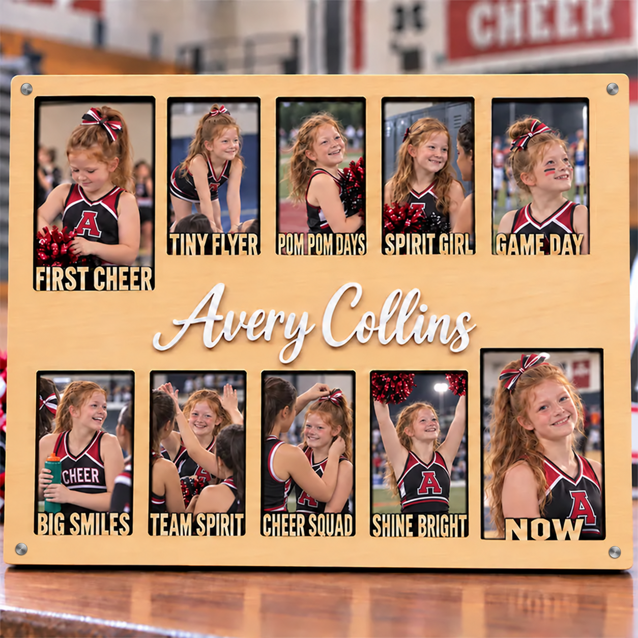 📣 Personalized Cheerleader Memory Frame | Custom Name Cheer Photo Keepsake