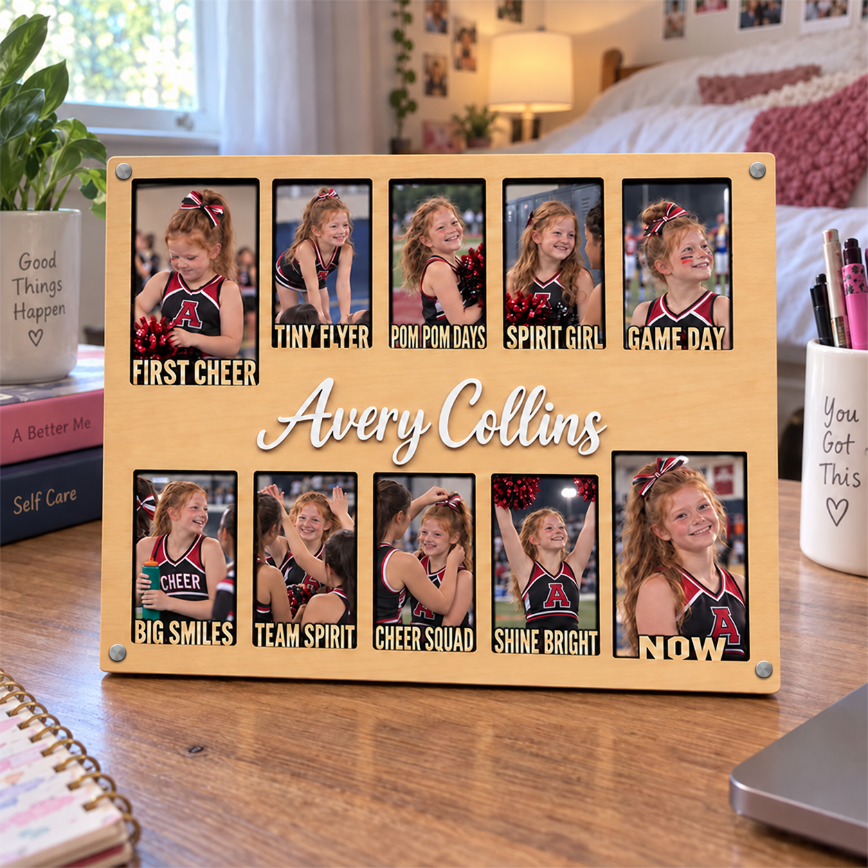 📣 Personalized Cheerleader Memory Frame | Custom Name Cheer Photo Keepsake